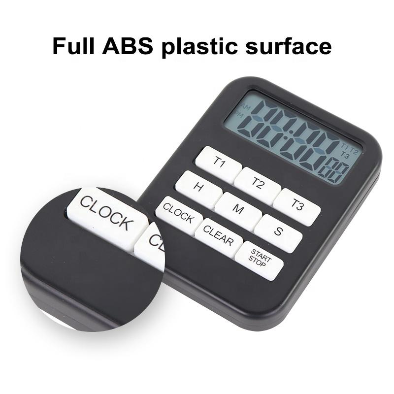 Promotion Gift 3 Sets Timing Kitchen Digital Electronic Timer with Retractable Stand
