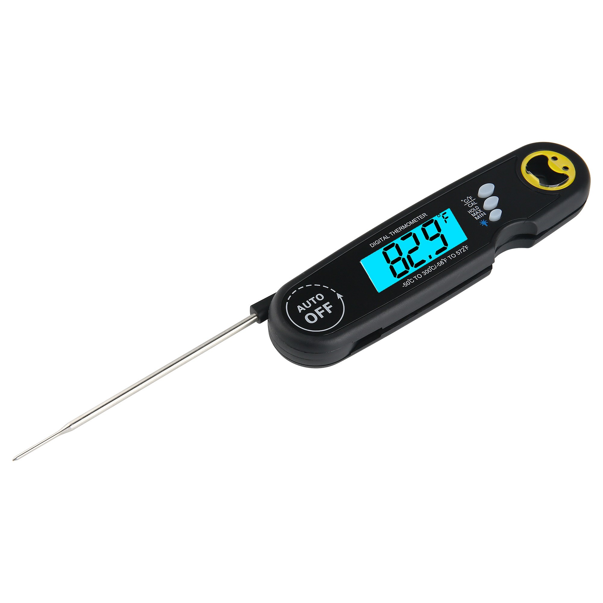 Instant Read Meat Thermometer for Grill and Cooking, with Bottle Opener, Backlight &amp; Calibration