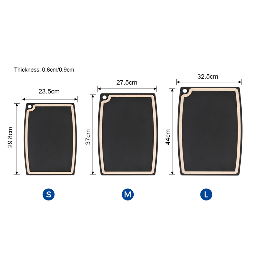 Chinese Kitchen Accessories BPA Free Chopping Board Pine Wood Fibre Cutting Board With Juice Groove