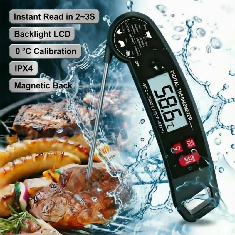 Professional 0C Calibration Digital Instant Read Meat Thermometer with Backlight LCD for Grill BBQ Kitchen Food Cooking