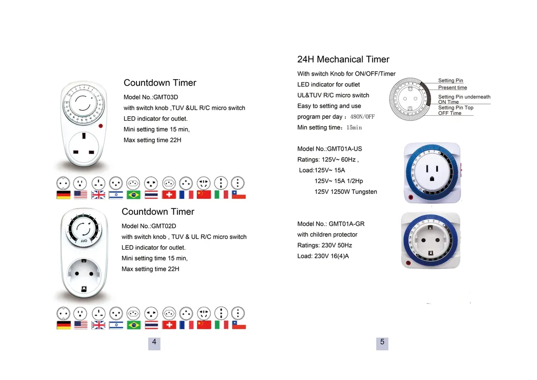 Electronic Digital Timer Switch Multi-Function Plug Kitchen Timer Outlet 7 Day 12/24 Hour Programmable Timing Socket