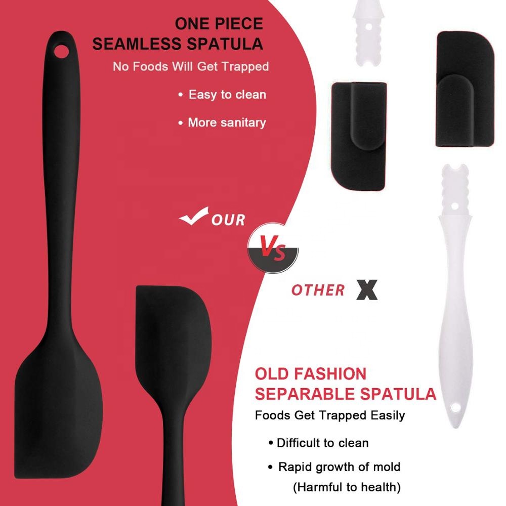 High Heat Resistant One Piece Design Kitchen Silicone Spatula for Cream