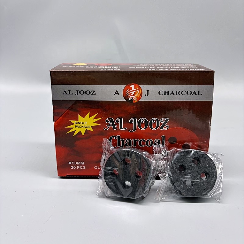 Four Holes Round Black Charcoal Natural Eco-Friendly for Incense ,Hookah Smoking or BBQ Grilling