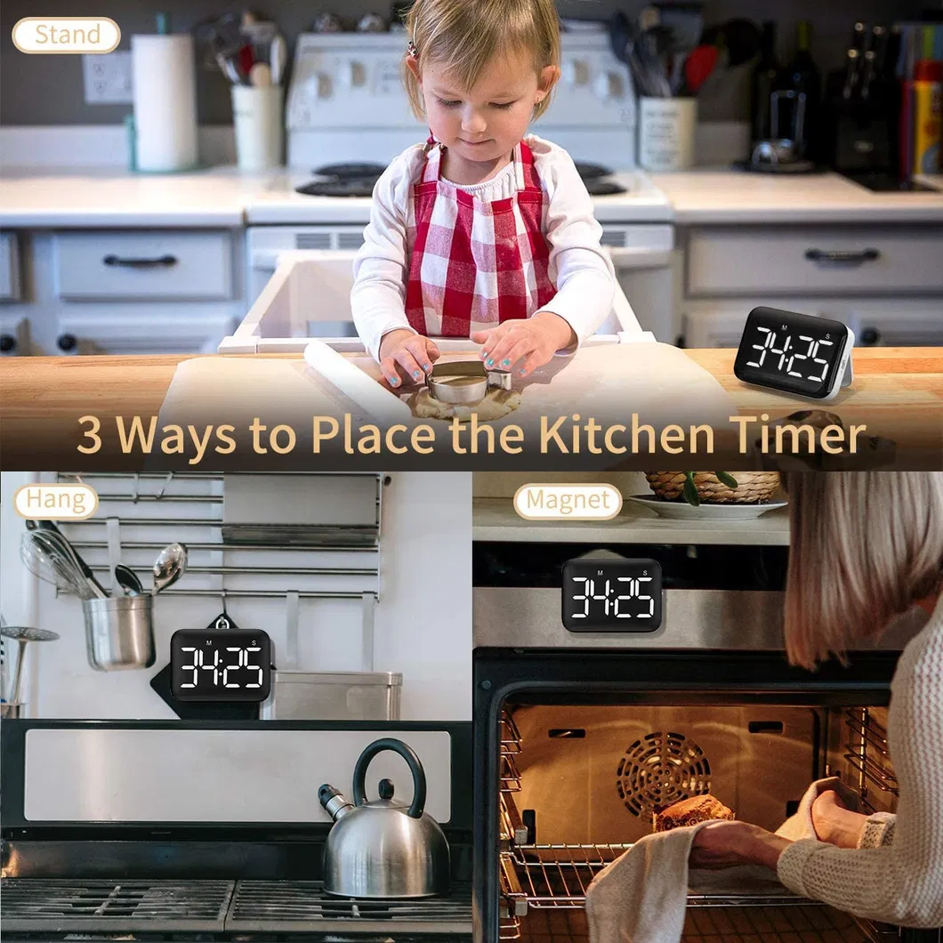 Large LCD Display Digital Kitchen Magnetic Countdown Timer