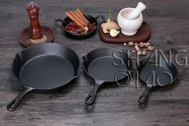 3 Pieces Cast Iron Frying Pans Set