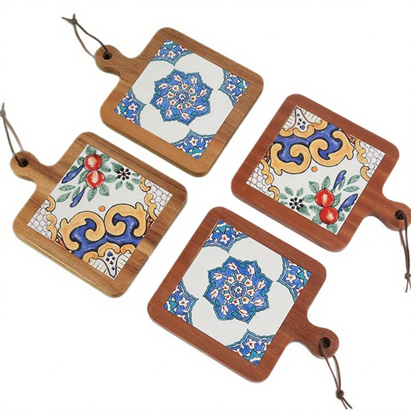Wooden Non-Slip Coasters Oven Mitts Stand Hot Dishes Trivets Pads for Kitchen Table for Hot Pots Pans Kitchen Mats Pads Elegant