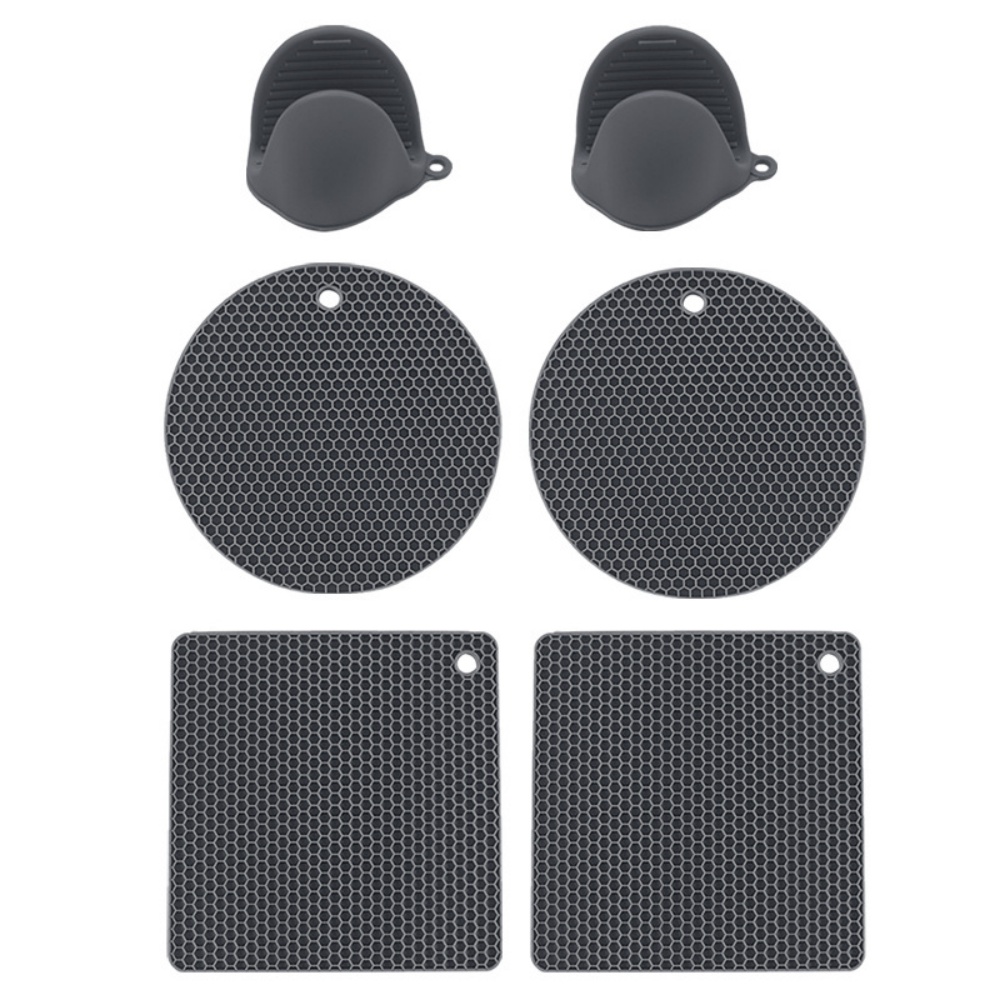 Kitchen Mitten Trivet Mats Set, Mini Baking Gloves Hotpads, Silicone Oven Mitts and Pot Holders Sets
