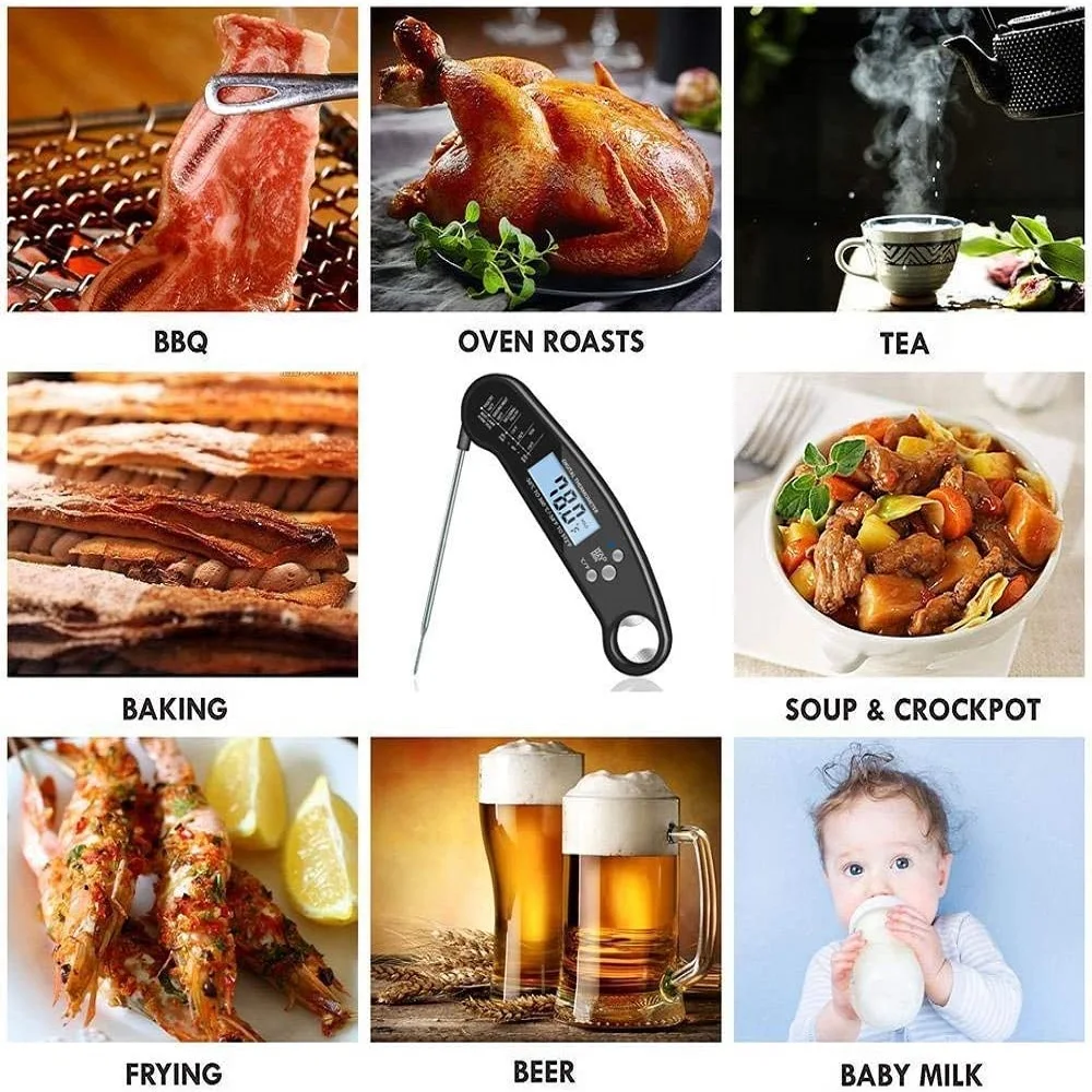 Household Barbecue and Baking Kitchen Meat Folding Portable Digital Thermometer Probe