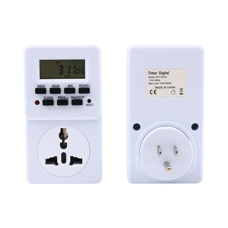 Electronic Digital Timer Switch Multi-Function Plug Kitchen Timer Outlet 7 Day 12/24 Hour Programmable Timing Socket