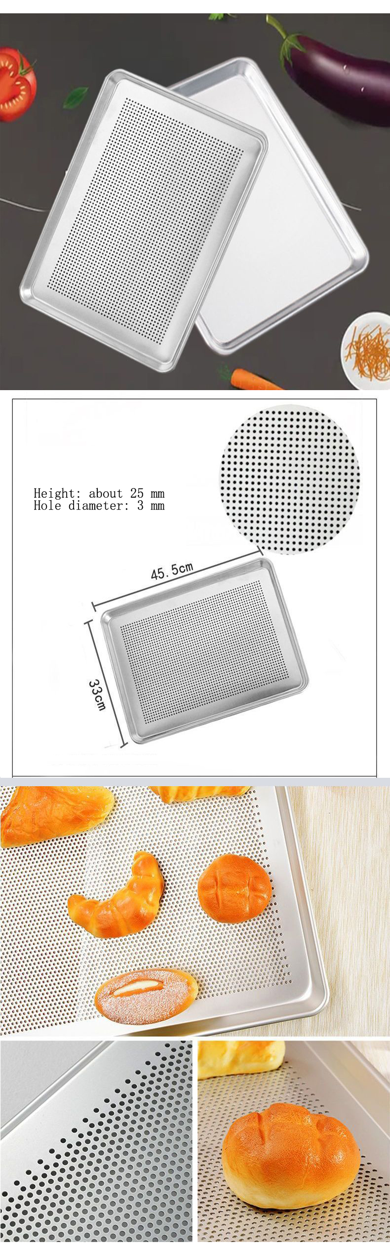 Perforated Aluminium Baking Tray