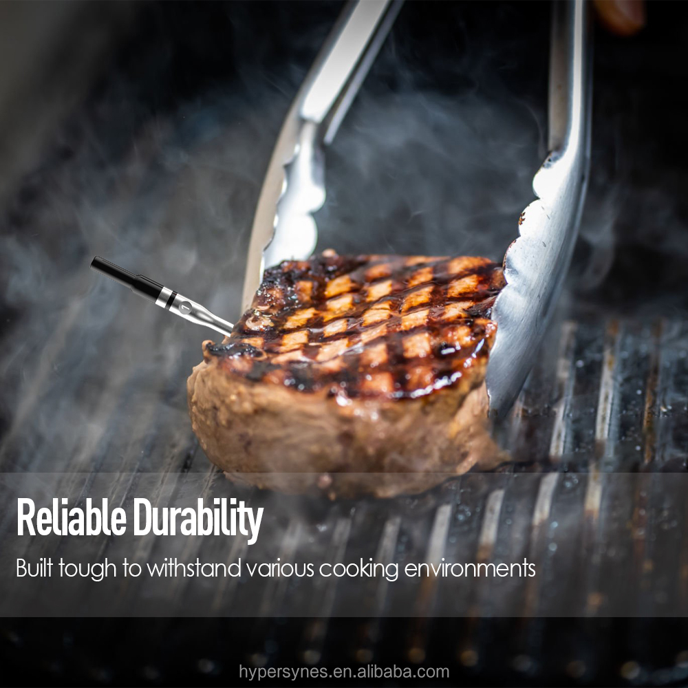 Tuya Digital Bluetooth Wireless Meat Thermometer 170M Range with Backlight Remote and Stainless Steel Probe Metal Construction