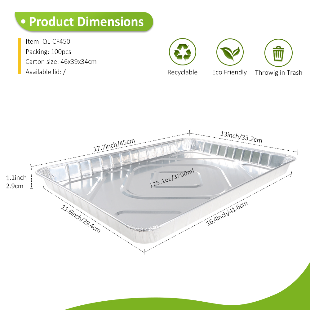 18x13 Disposable Aluminum Baking Heavy Duty Sheet Pans With High Heat Conductivity for Grilling Cooking
