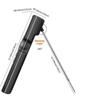Bbq Grill Meat Thermometer Easily Cleaned Waterproof BBQ Accessories Foldable Digital Food Thermometer