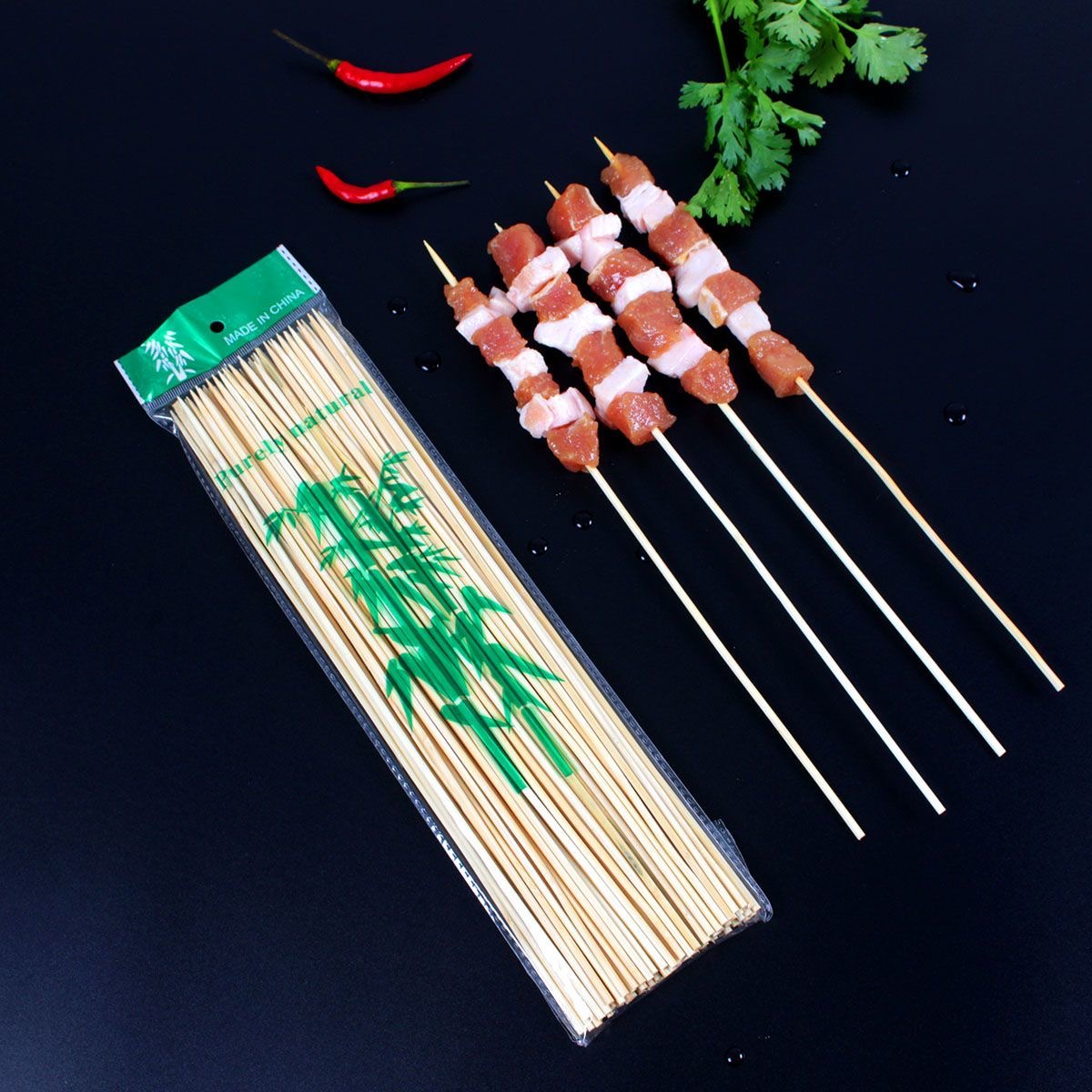 Smoker Barbeque Wooden Skewers Custom Kebab Barbecue Bamboo Skewer Sticks
