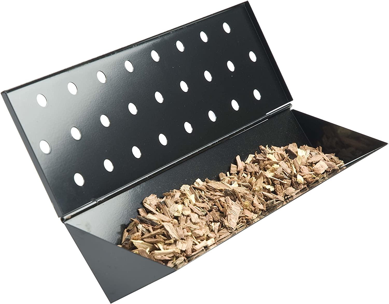 BBQ Accessories Heavy Duty Metal V-Shape Wood Chips Smoker Box for Pastrami Grilling Outdoor Barbecue