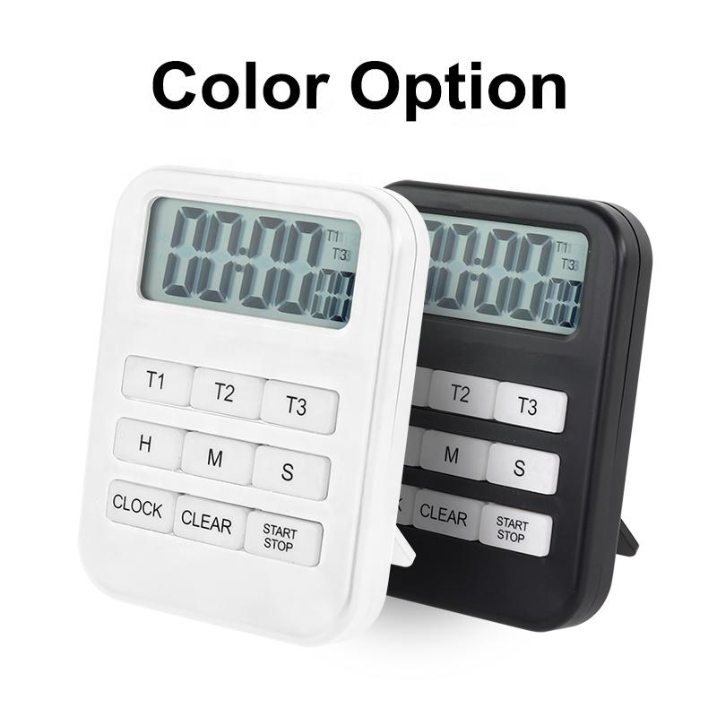 Promotion Gift 3 Sets Timing Kitchen Digital Electronic Timer with Retractable Stand