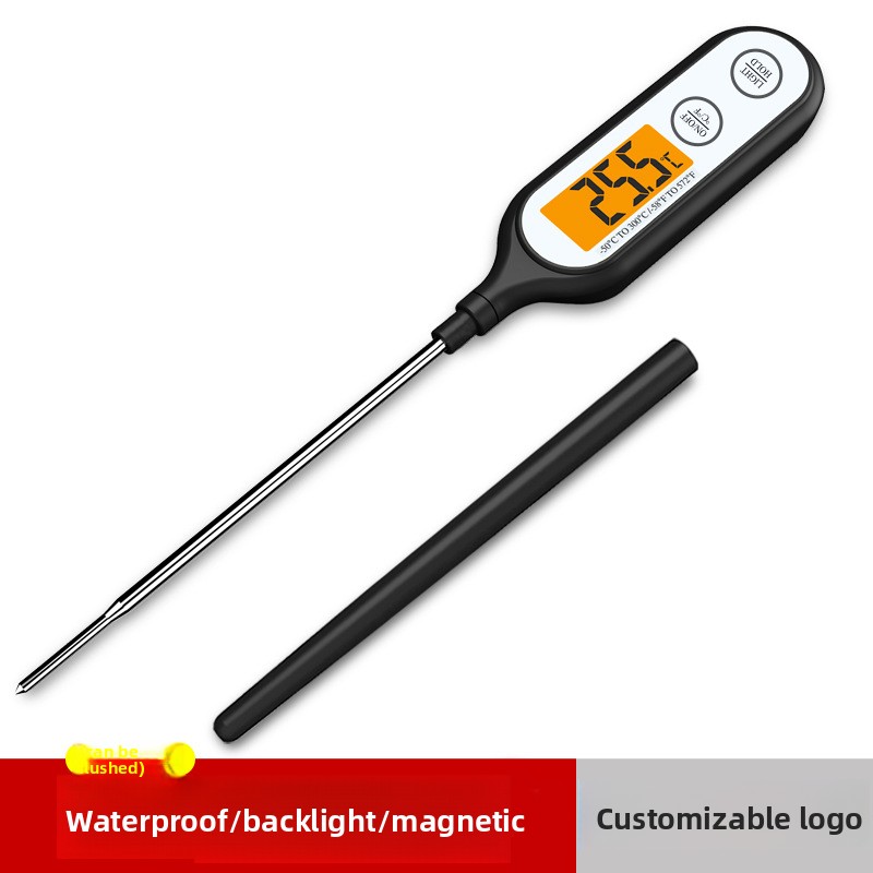Instant Read Digital Meat Thermometer for BBQ Cooking, Waterproof Food Grade Probe Electronic Kitchen Thermometer for Water Milk