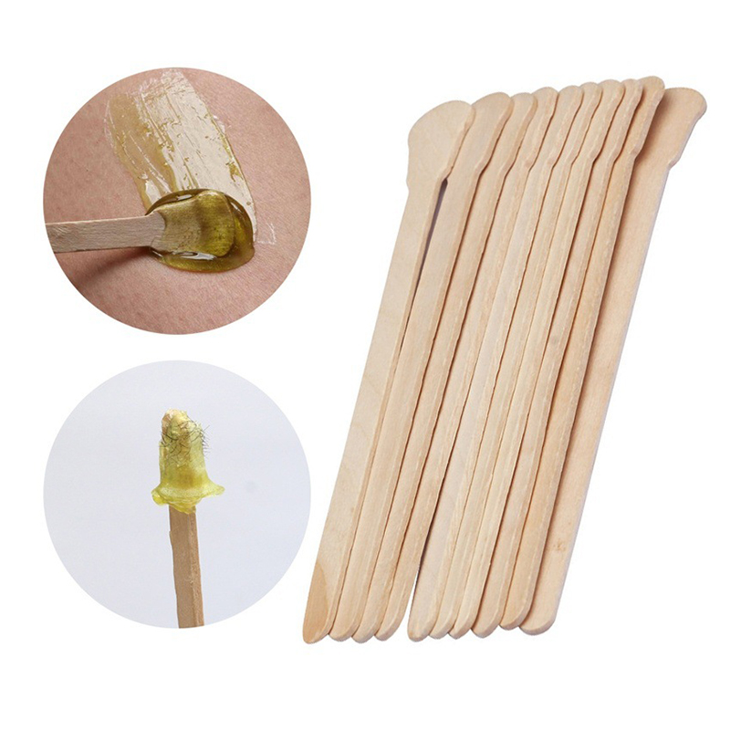 Ail Salon Eco-Friendly Disposable 3.5'' Mini Round Flat Craft Wooden Spatula Small Cosmetic Wooden Sticks For Waxing