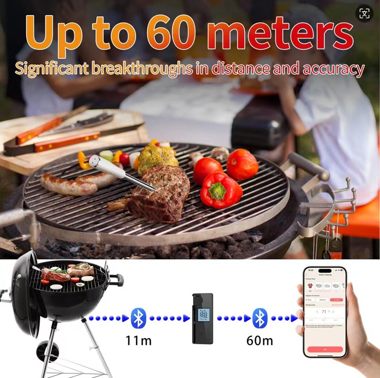 For Thermometer Wireless Digital Meat Thermometer with Timer Plastic Material for Grilling