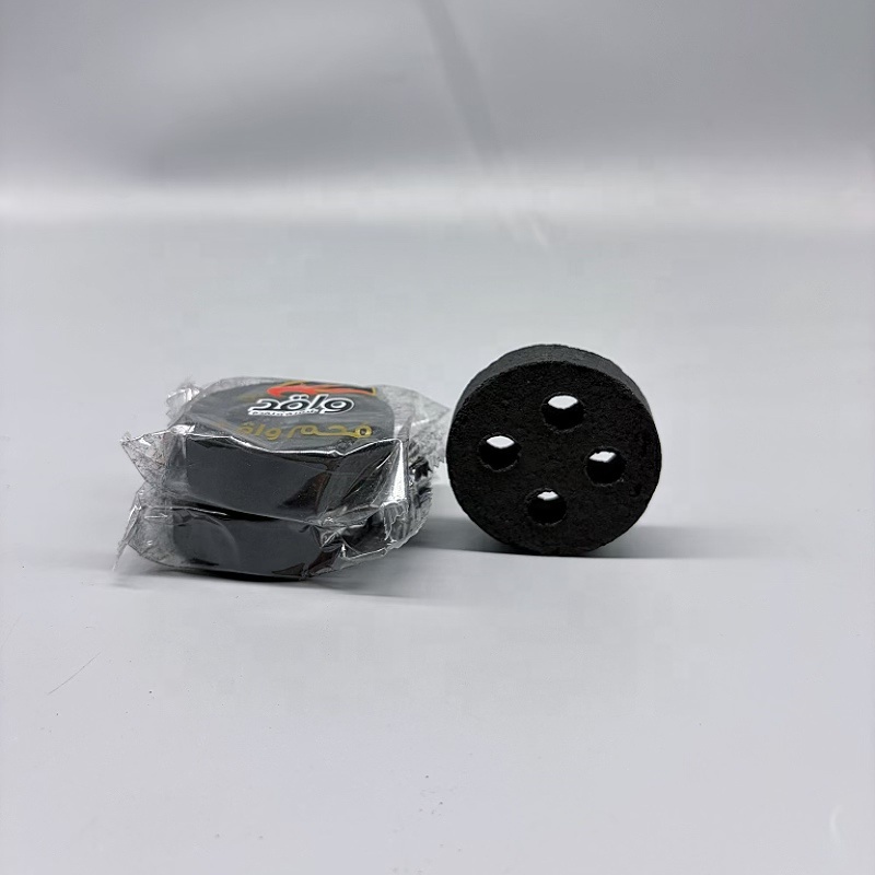 Four Holes Round Black Charcoal Natural Eco-Friendly for Incense ,Hookah Smoking or BBQ Grilling
