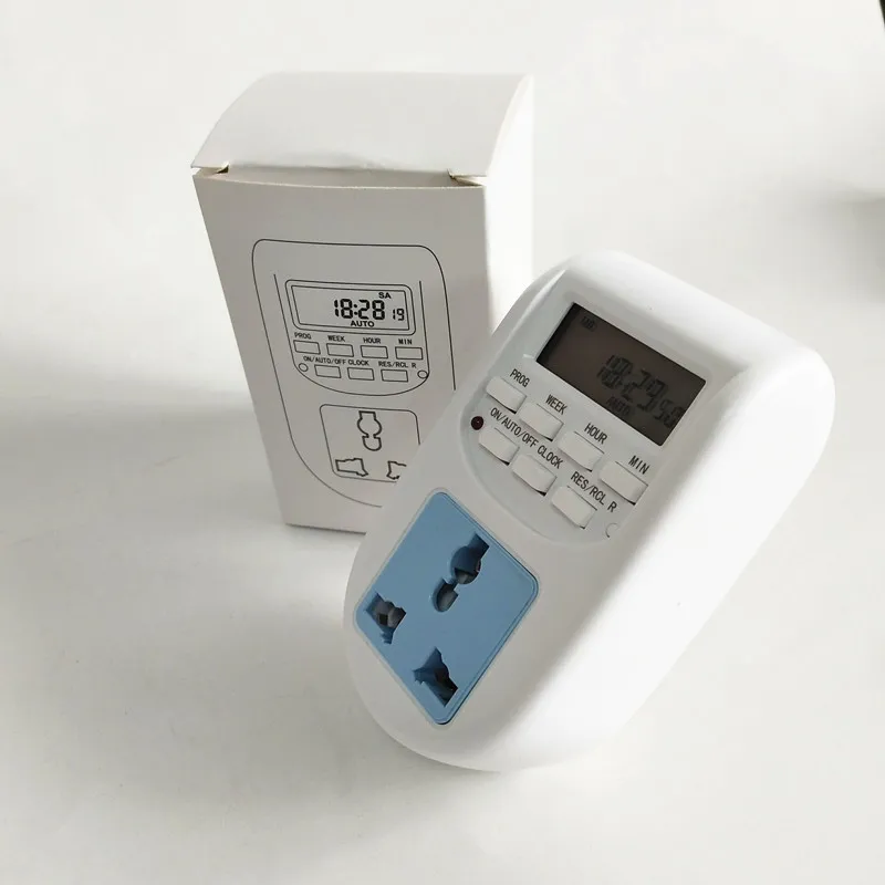 Electronic Digital Timer Switch Multi-Function Plug Kitchen Timer Outlet 7 Day 12/24 Hour Programmable Timing Socket