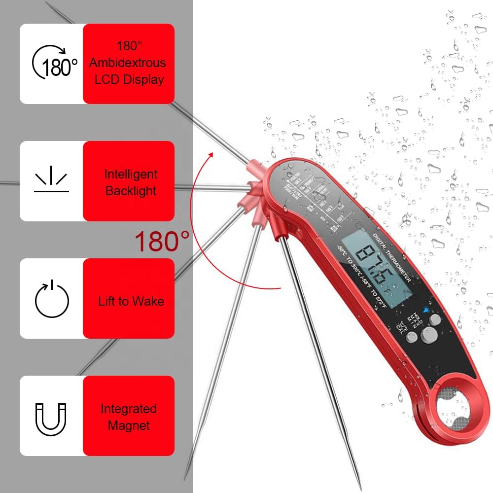 Hot Selling Kitchen Waterproof Instant Read Wireless Electronic Barbecue Thermometer Digital Meat Thermometers Food Grade 304