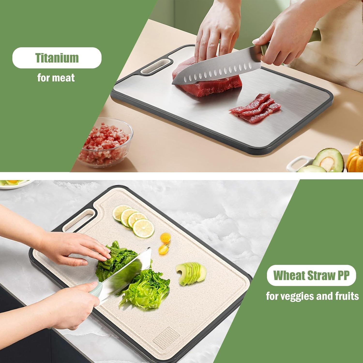 2026 New Aluminum Tablas De Cortar De Metal Titanio Pure Steel Stainless Chopping Board Double Sided Titanium Cutting Board