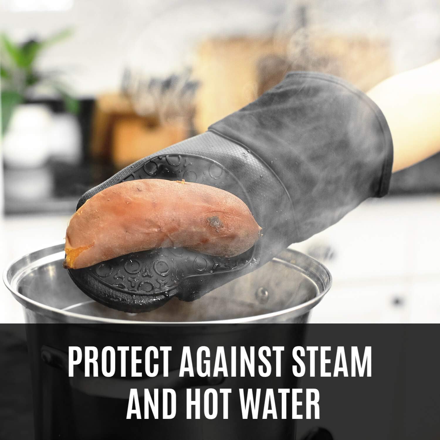 Silicone Printed Oven Mitts Pot Holders Kitchen Counter Safe Trivet Mats Advanced Heat Resistance Non-Slip Textured Grip
