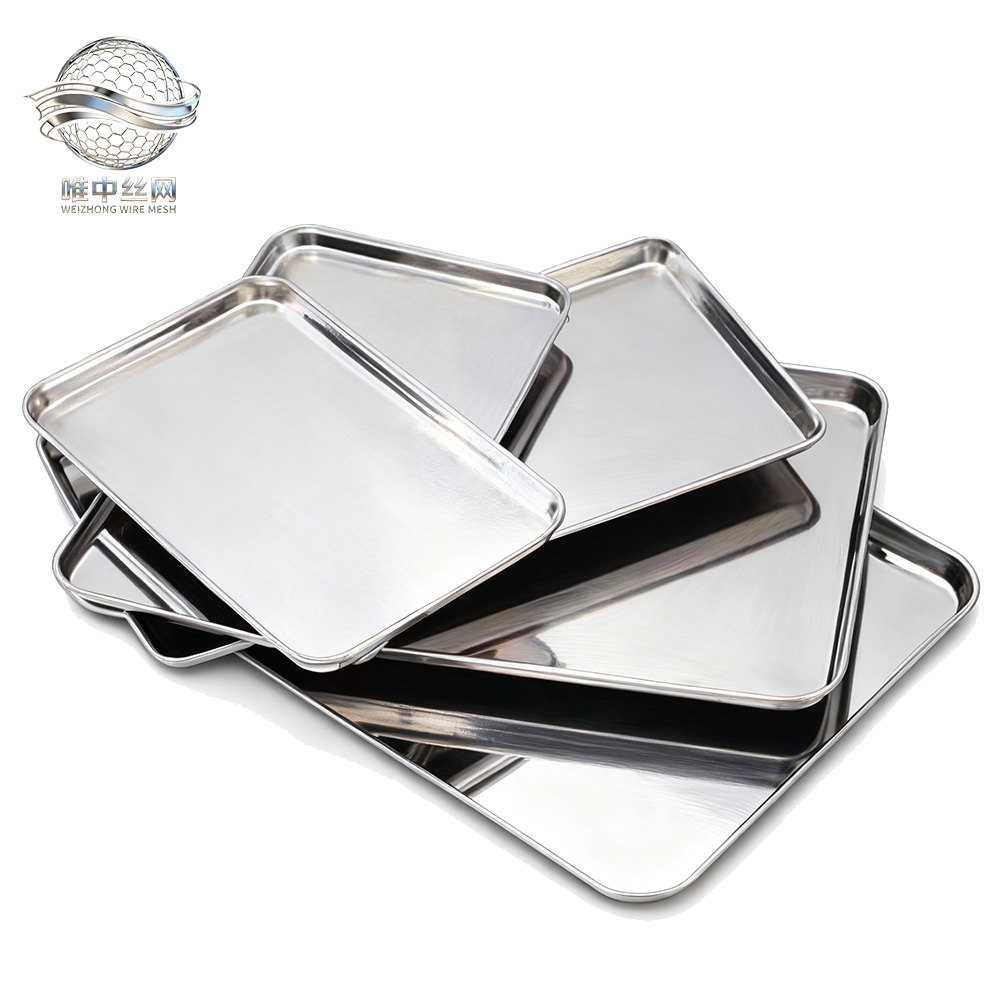 Food Grade Aluminum &amp; Stainless Steel 304 Baking Sheet Pan - Non-Porous for Commercial &amp; Home Kitchen Use