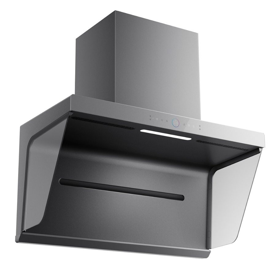 Modern C5 High-Quality Black Kitchen Range Hood for Smoke Extraction 51-60dB Noise Wall-Mounted Cooker Hood