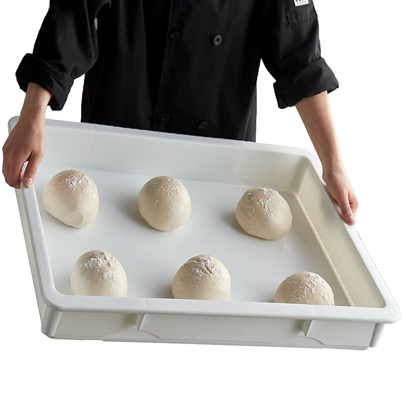Best Bakery Storage Transport Crate Stackable Trays Rectangular Plastic Pizza Dough Proofing Storage Box With Covers
