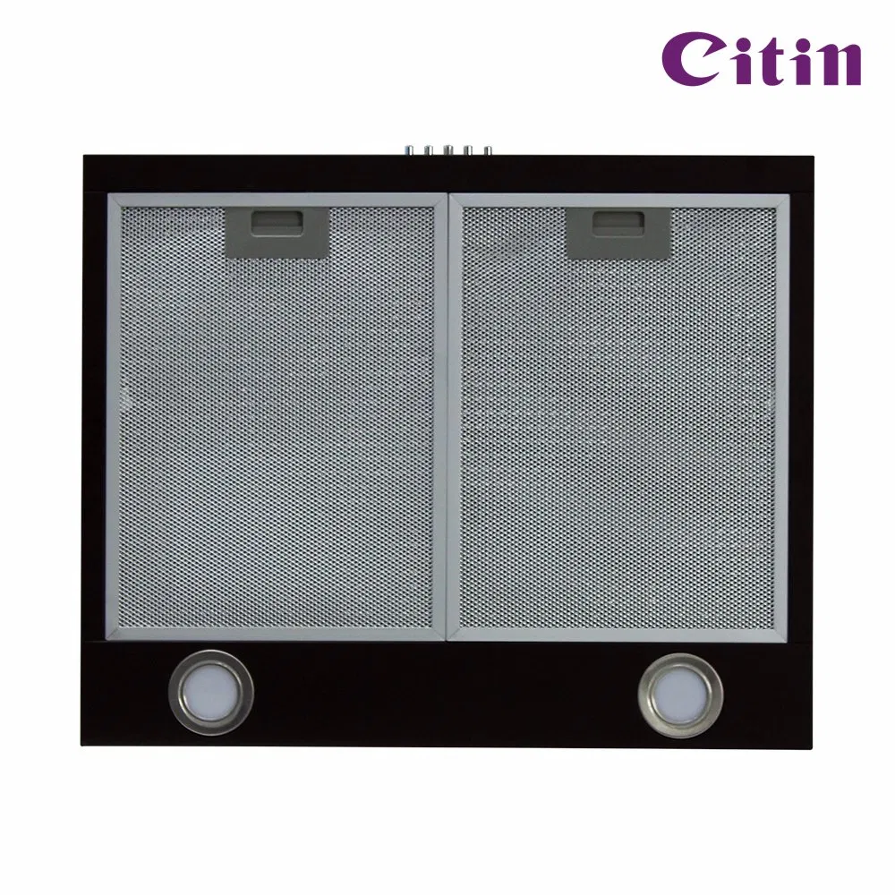 Push Button 3-Speed Silent Easy Control Slim Black Range Hood