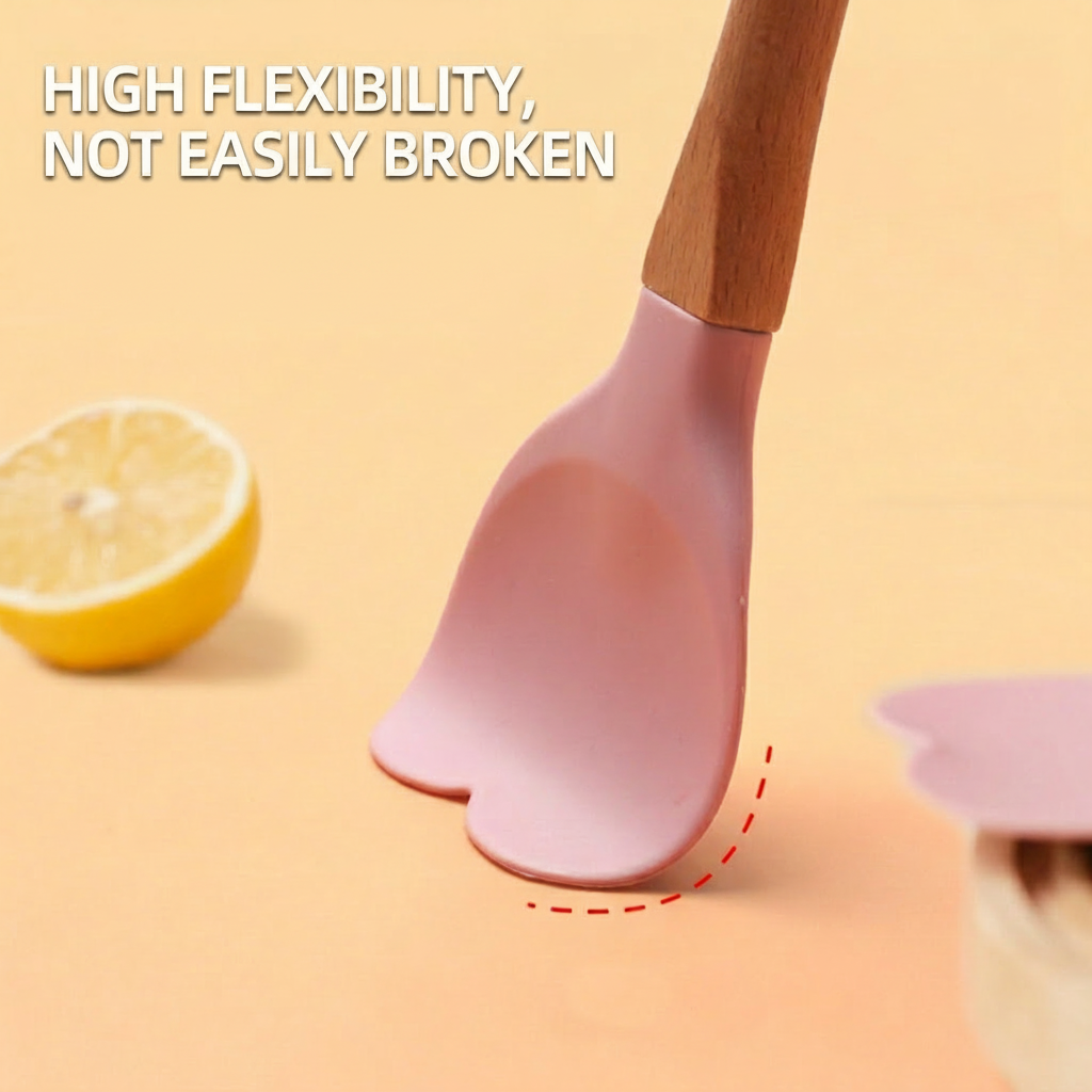Food Grade Eco-Friendly Silicone Spatula Heat Resistant 450F Non-Stick BPA Free Dishwasher Safe Kitchen Spatulas Baking
