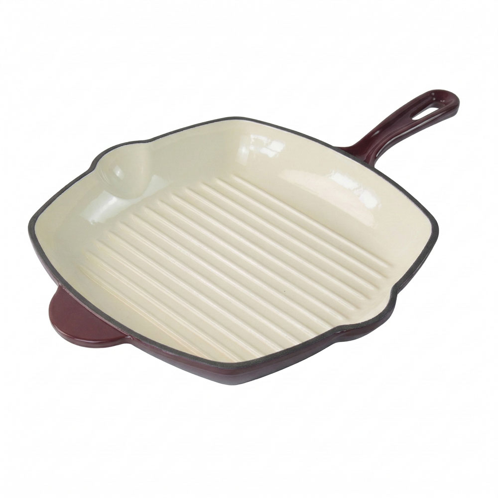 E-TOP Cast Iron Grill Pan Durable Non Stick Toxic Free Skillet Custom Wholesale Frying Pan Panelas Antiaderente Topfe Pfannen