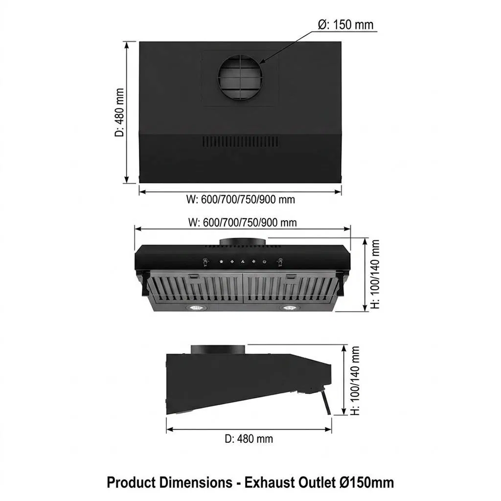 OEM ODM Premium Kitchen Appliance Efficient Discount Price Slim Range Hood High Quality Cooker Hood