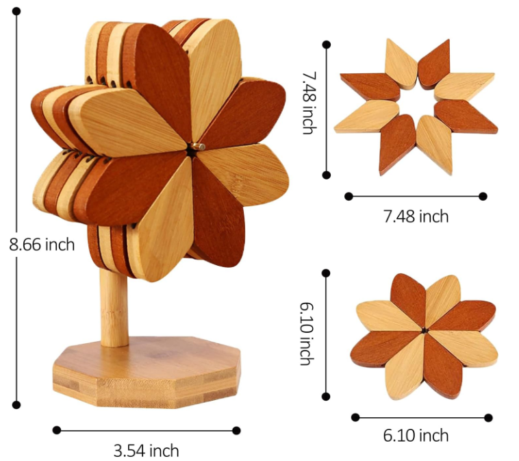 High Quality Hot Dishes Oven Mitts Wood Tree Trivet Set Decorative WindmillShape Tree Trivets Hot Dishes Wooden Tree Coasters