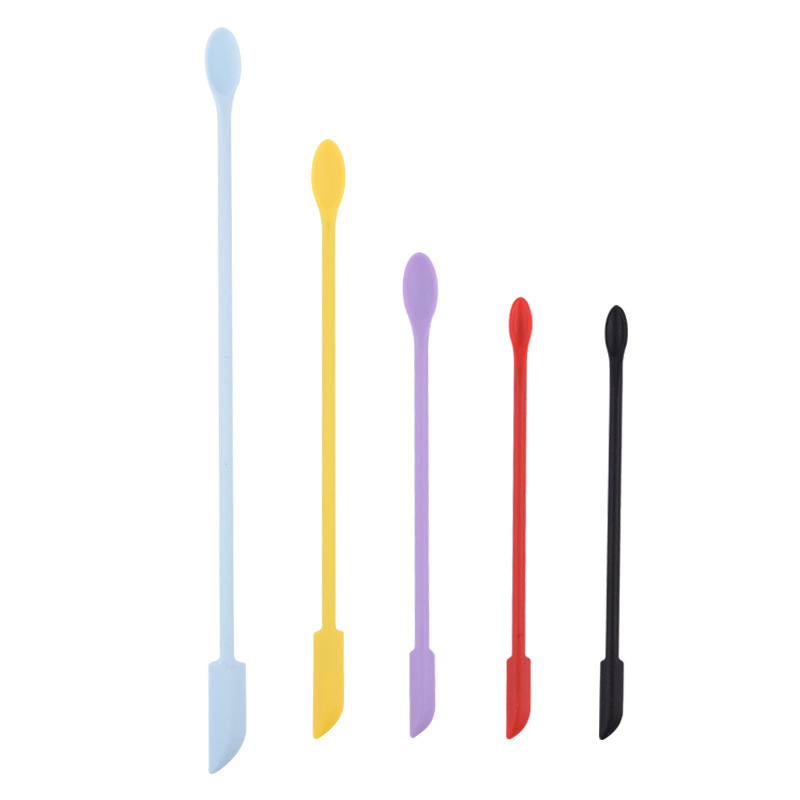 Dual-Ended Mini Silicone Spatula Scraper for Cosmetics Jars Bottles Efficient Scraping and Scooping Tool Kitchen Accessories