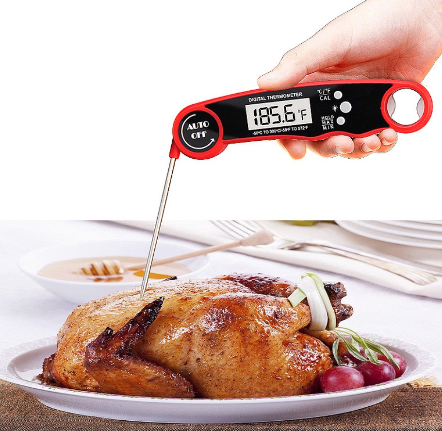 Digital Kitchen BBQ Grill Thermometer with Stainless Steel Probe and Plastic Probe Smoker Food Meat Thermometer