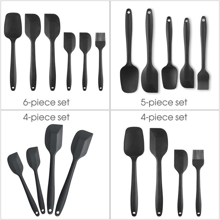 Non-stick Cake Baking Scraper Spatulas Silicone Heat Resistant Set Silicone Bbq Cooking Utensil Spatula Set for Cake Decoration