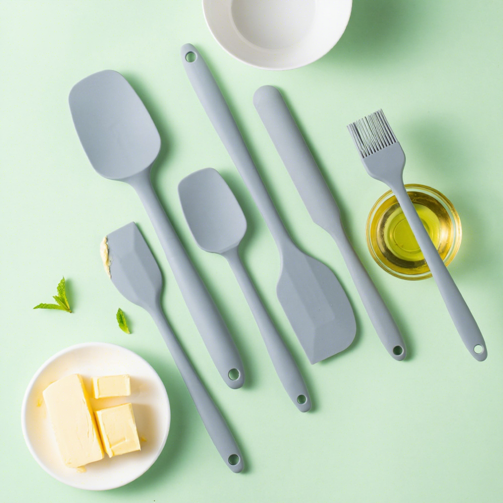 Reproduction Silicone Scraper 6-piece Baking Set Food Grade High Temperature Resistant Spatula Cream Brush Set