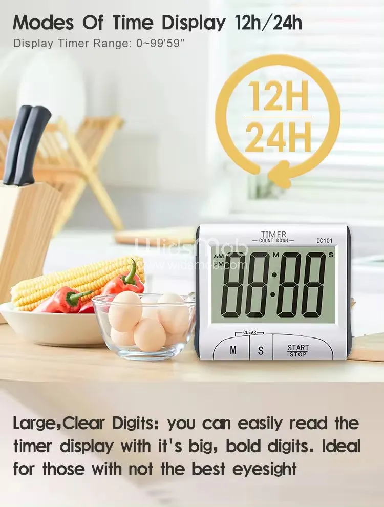 Countdown Timer Function Cute Hamburger Food Alarm Digital Clock Kitchen Timer DC101