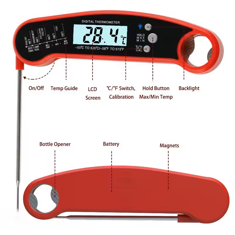 High Quality Waterproof BBQ Meat Thermometer Digital Food Cooking Thermometer