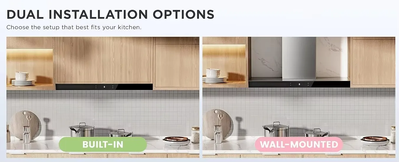 T Shape Wall Mounted Kitchen Exhaust Gold Stainless Steel Range Hood