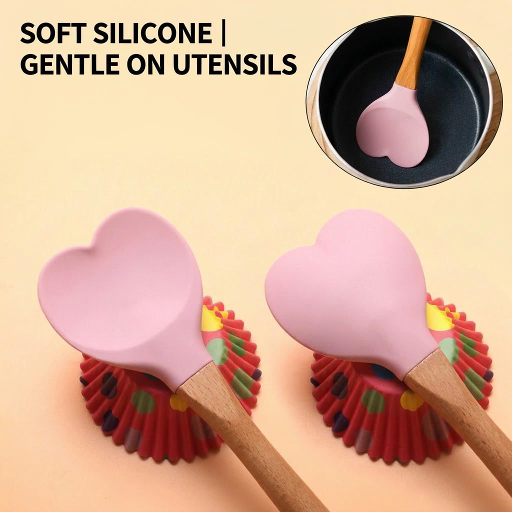 Food Grade Eco-Friendly Silicone Spatula Heat Resistant 450F Non-Stick BPA Free Dishwasher Safe Kitchen Spatulas Baking