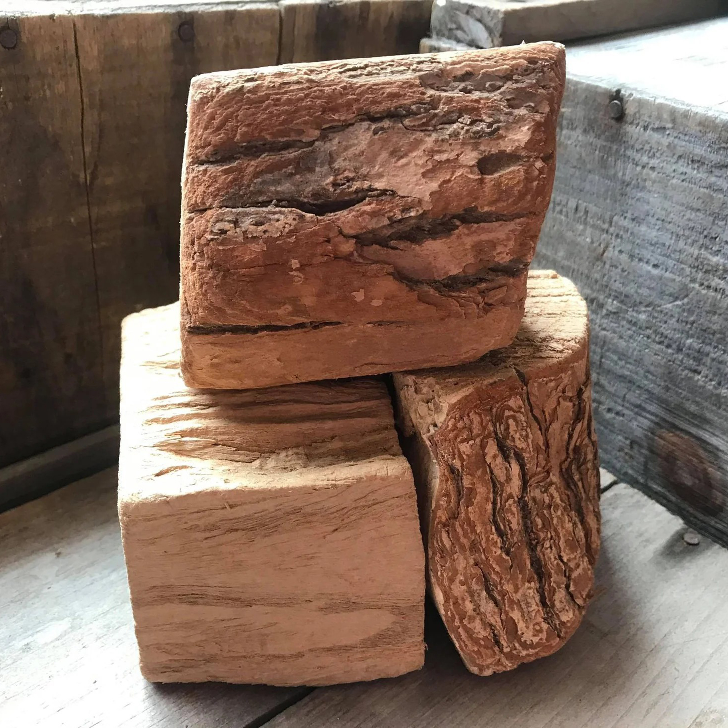 Natural Hardwood Wood Chunks for Barbecue Smoking Flavor Enhancement and Cooking Use