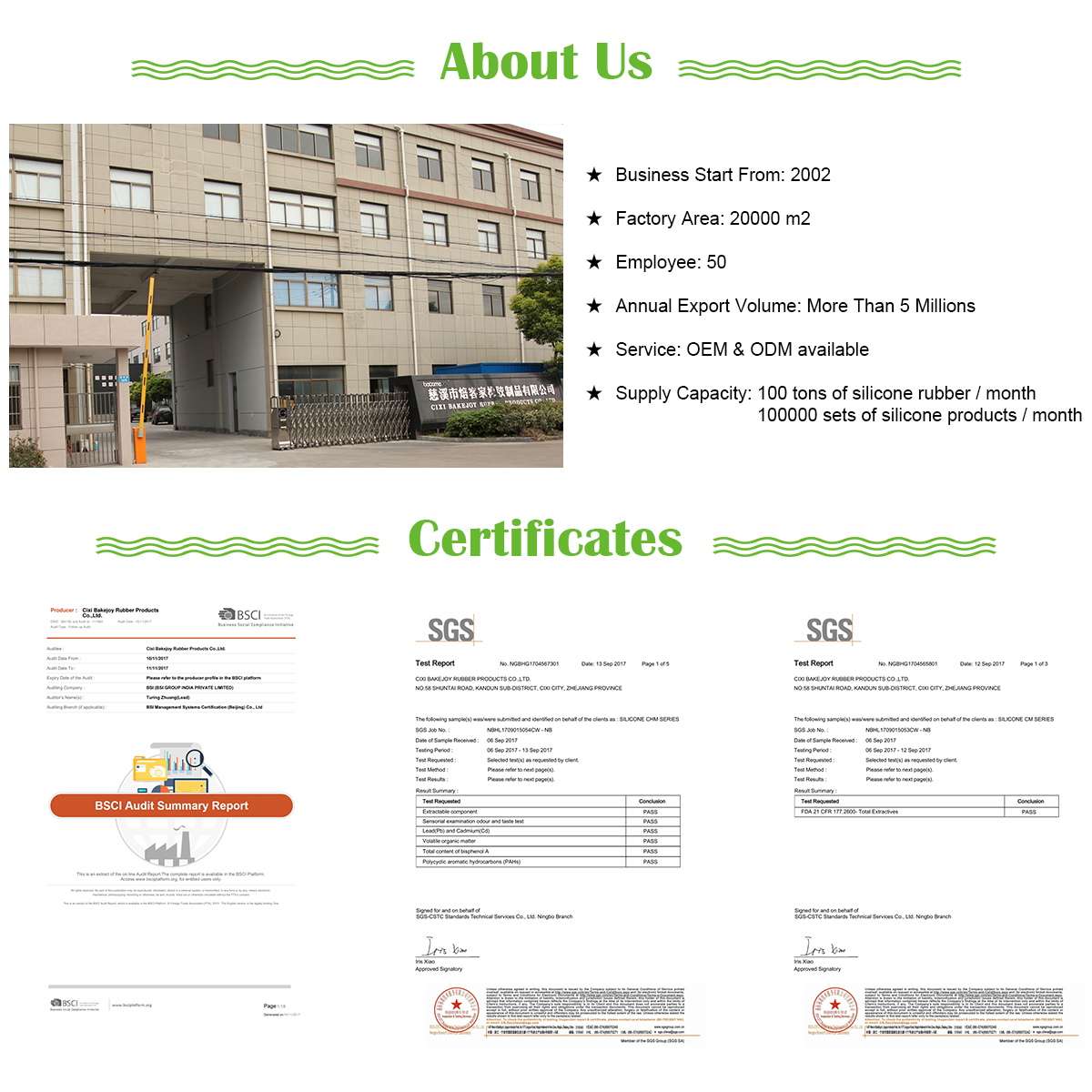 Why Choose Us Certificate and Production Line