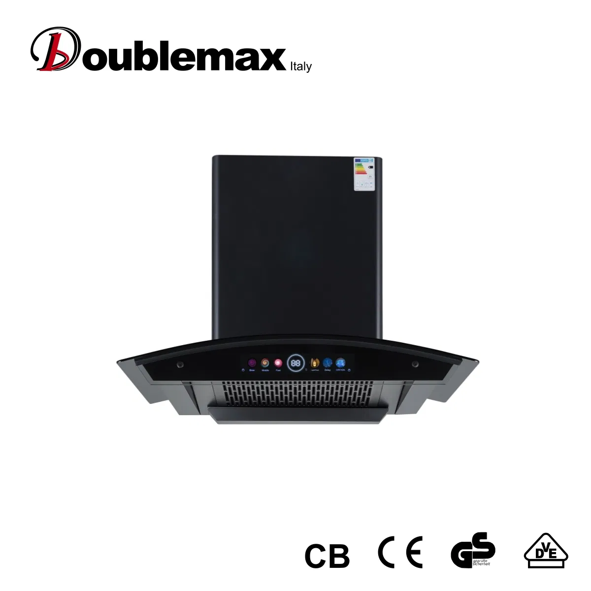 900mm Cruve Glass with Voice Control Smart Function Ai Wall Mount Range Hood