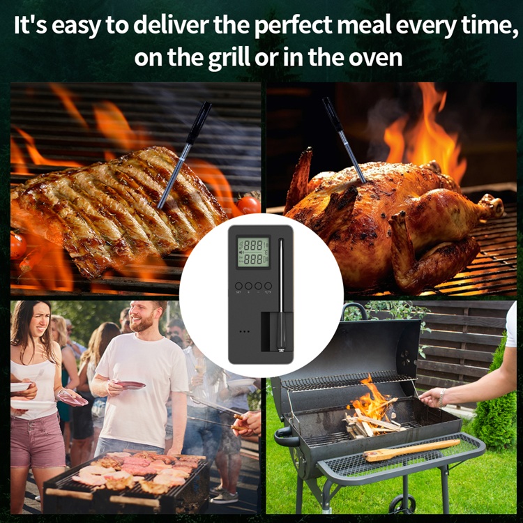 For Thermometer Wireless Digital Meat Thermometer with Timer Plastic Material for Grilling