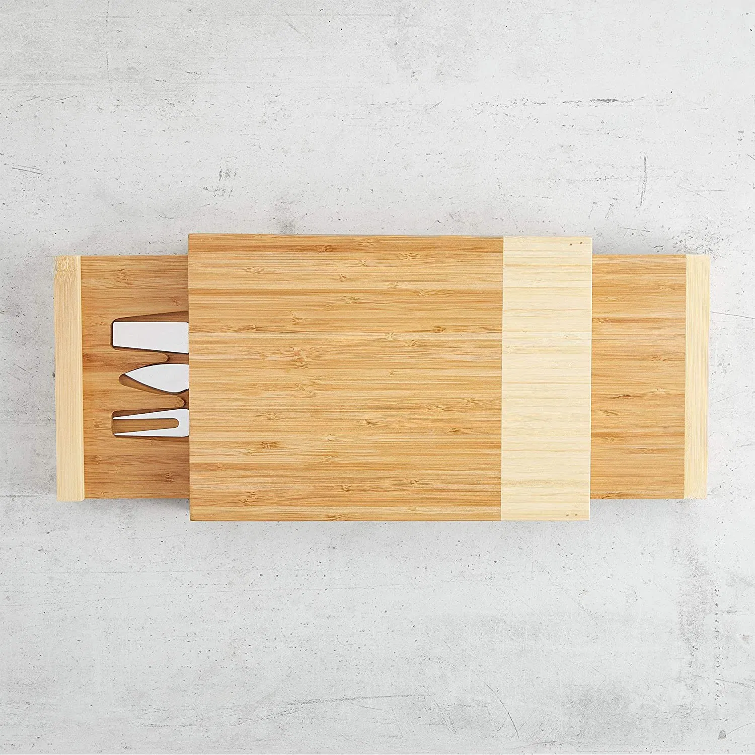 Cheese Cutting Board Bamboo Chopping Block Cheese Board with Knife Set
