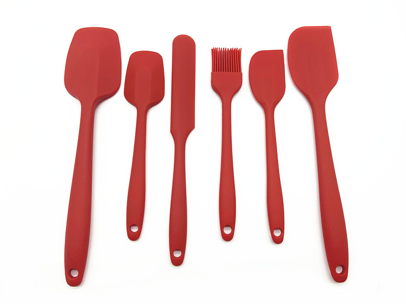 Wholesale Set of 6 Food Grade Silicone Spatulas Non-Stick and Heat Resistant Cleaning and Baking Tools